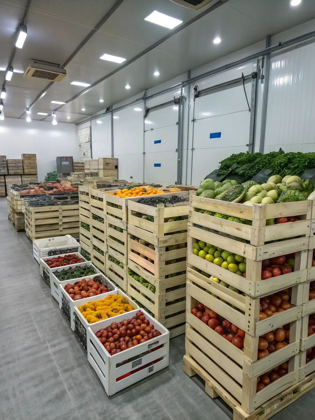 A photo of produce being inspected in a modern warehouse, highlighting the quality control measures at More Yummi Brands' facility.